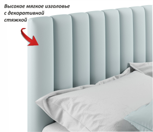 Мягкая кровать Olivia 1600 с подъемным механизмом и матрасом ГОСТ