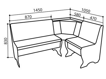 Кухонный уголок Стиль 19Л (со столом СТ3) Дуб венге