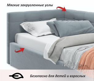 Односпальная кровать-тахта Bonna 900 ортопедическим основание с матрасом ГОСТ