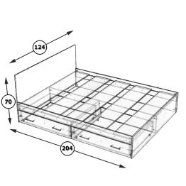 Полутороспальная кровать с ящиками Стандарт 1200
