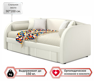 Мягкая кровать Elda 900 с ортопедическим основанием и матрасом PROMO B COCOS